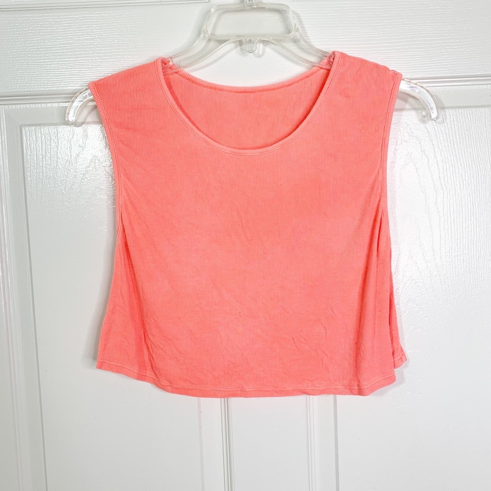Planet Blue Blue Life Coral Sleeveless Crop Top